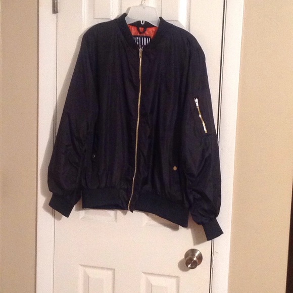 unbranded Jackets & Blazers - Bomber jacket with orange lining Sz:2x black